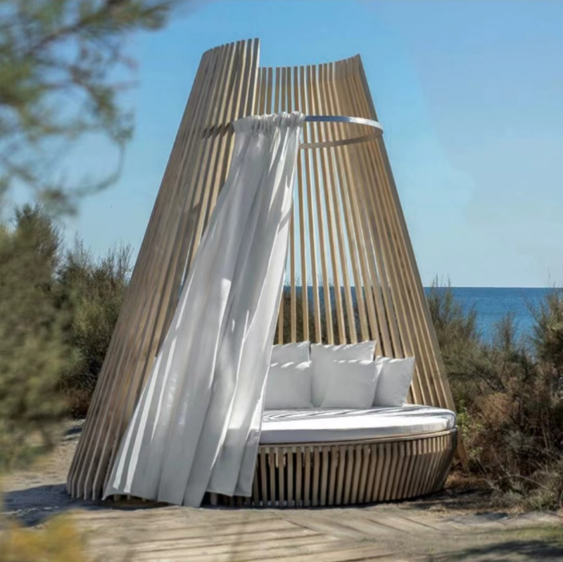 **Légende commerciale :** Acheter ce lit de jardin tipi, c’est offrir à votre terrasse un espace de détente design, confortable et résolument méditerranéen.