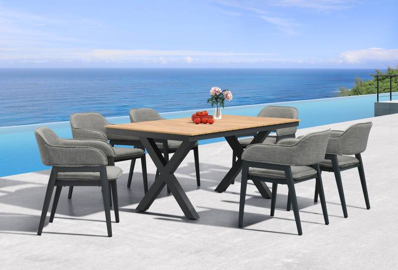 Achetez cet ensemble table et chaises haut de gamme pour sublimer vos repas d’extérieur avec style et confort, du matin au soir.