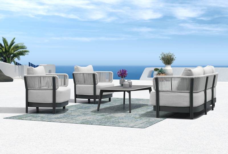 Acheter l'excellence du tressage corde fine et aluminium, design raffiné et confort premium. Transformez votre terrasse en oasis méditerranéenne de luxe.